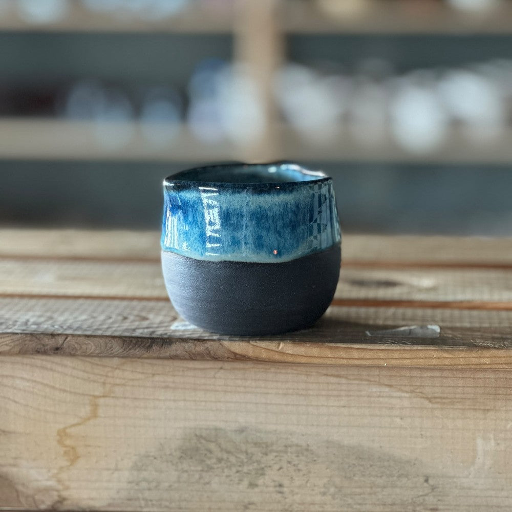 Heart Cup with butterfly print - Blue
