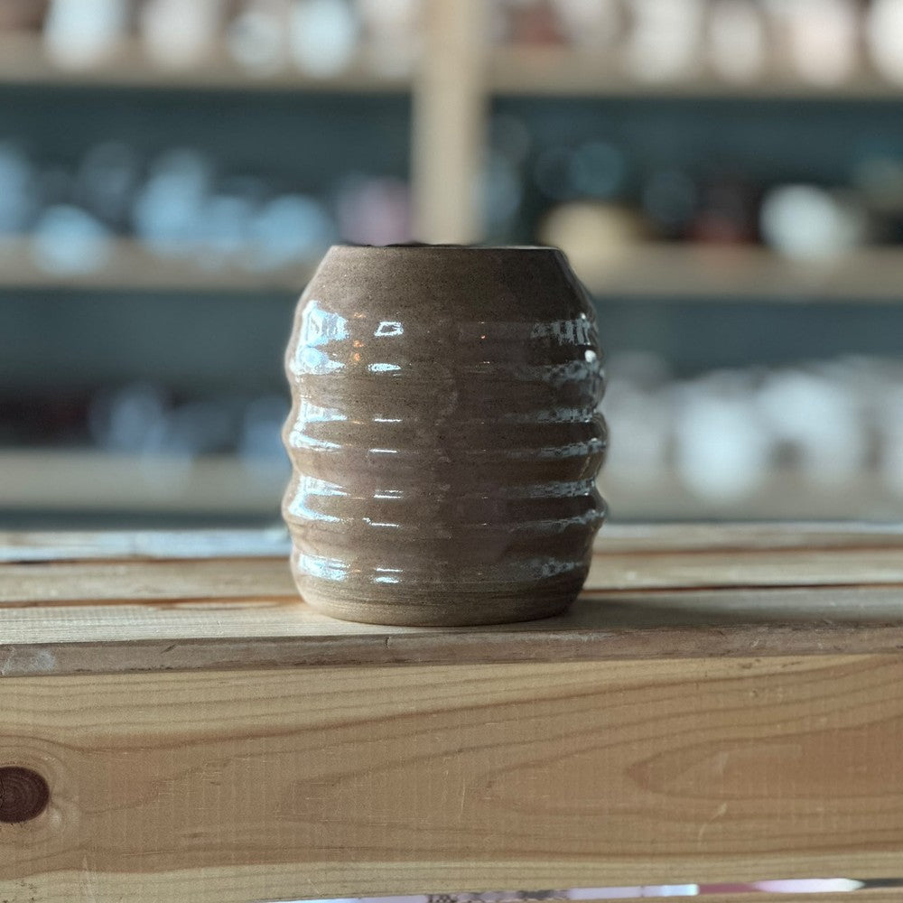 Crackle Cup - Blue with red