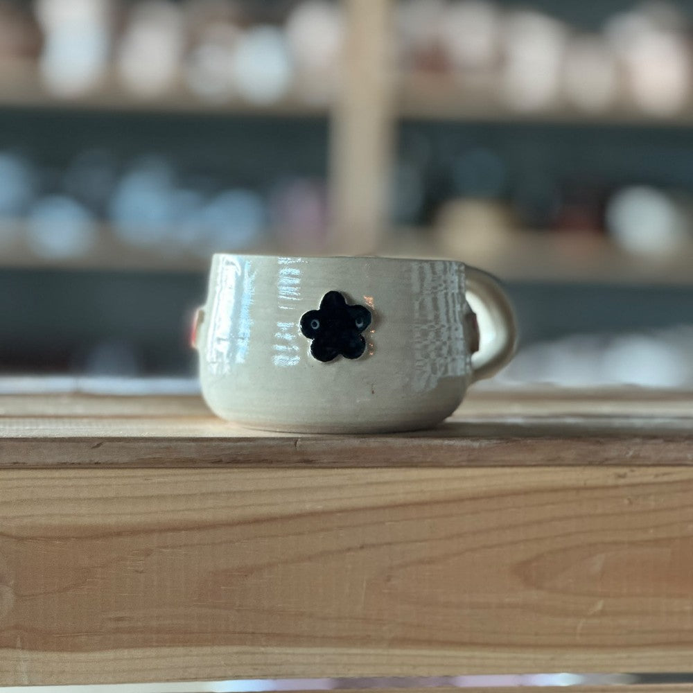 Mug with No-Face, Flowers & Heart