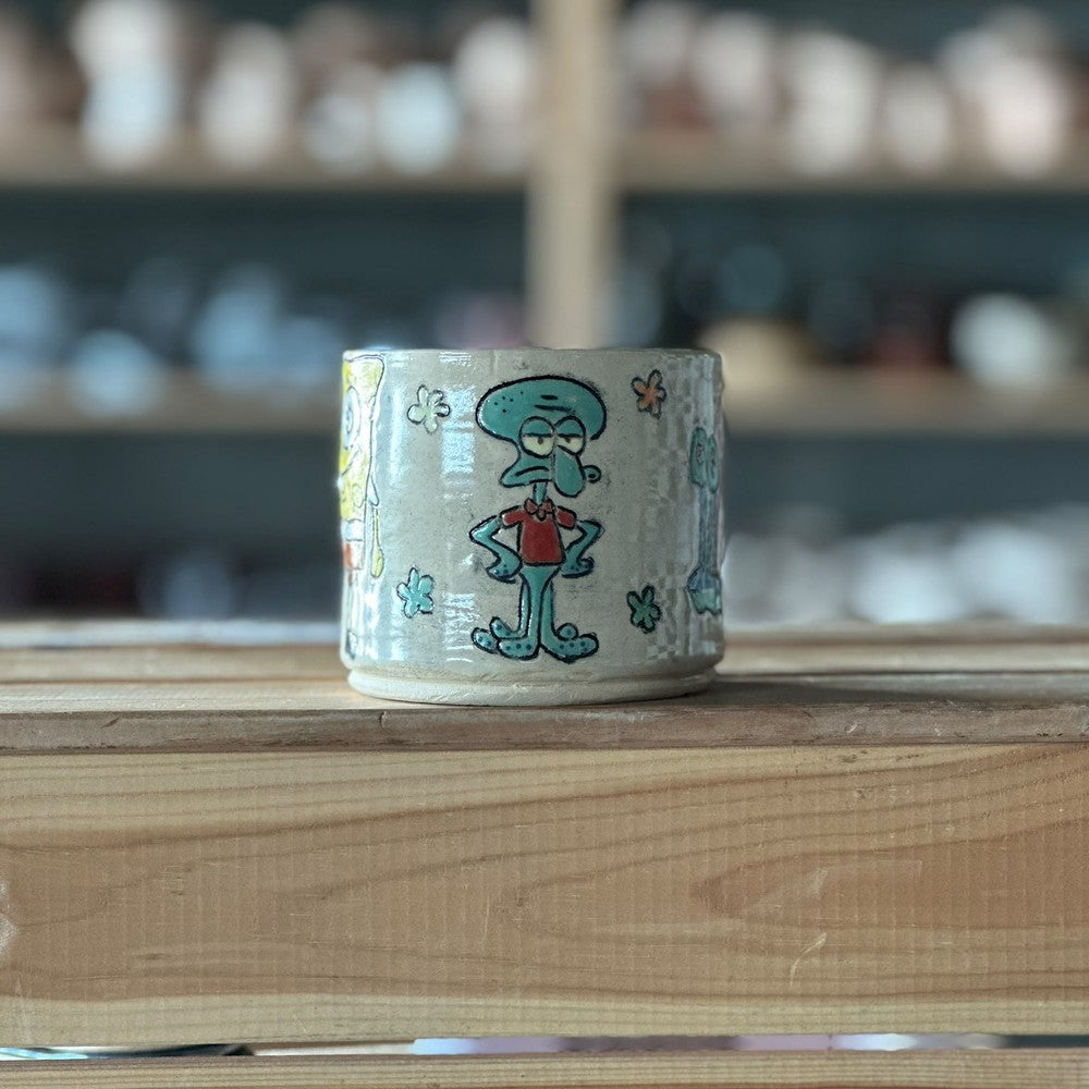 Cup with SpongeBob & Flowers