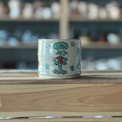 Cup with SpongeBob & Flowers