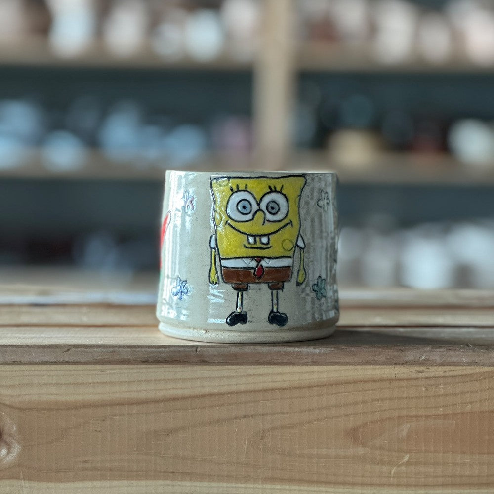 Cup with SpongeBob & Flowers