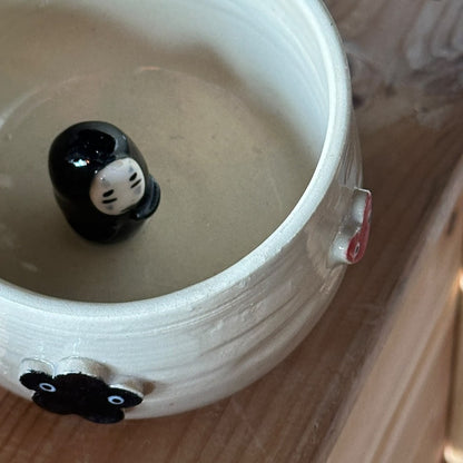 Mug with No-Face, Flowers & Heart