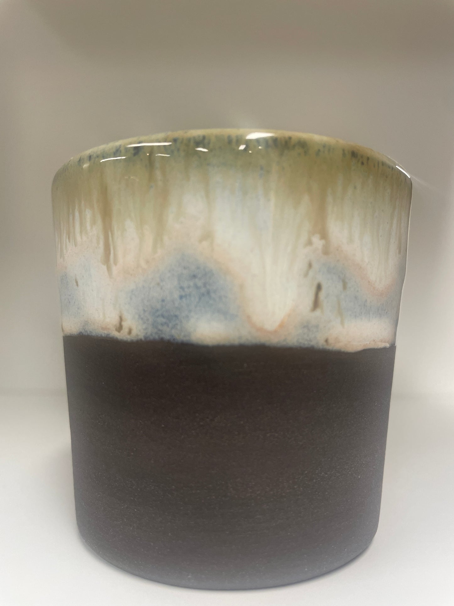 Black V Cup white Fall — handmade ceramic by Ceramic Cube, Lusail Doha Qatar