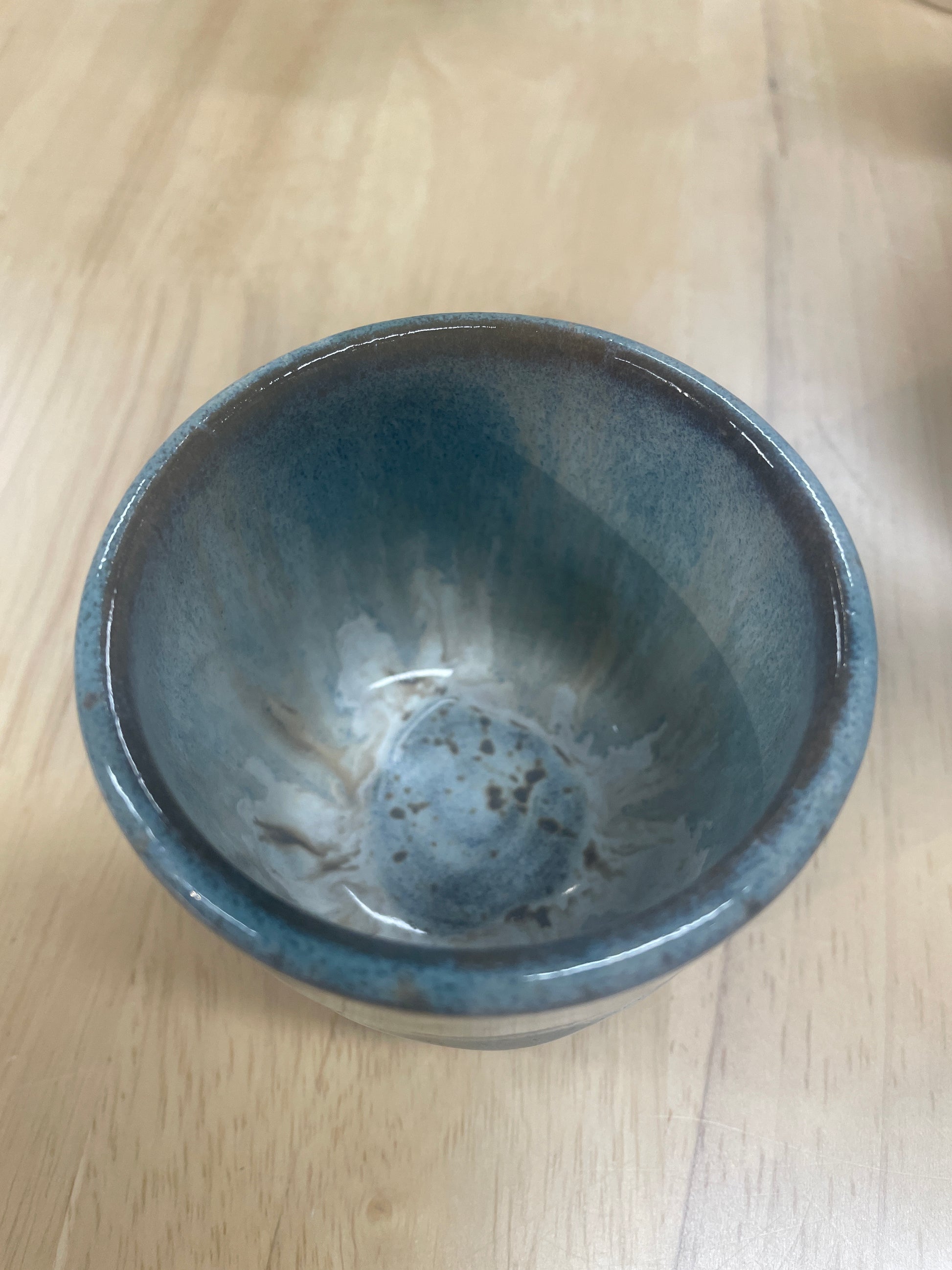 Black V Cup Blue Fall — handmade ceramic by Ceramic Cube, Lusail Doha Qatar