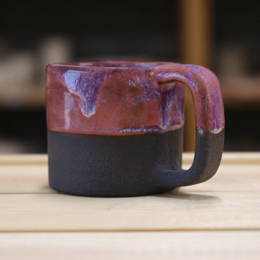 Handmade ceramic Cube Mug Small Rusty Violet - Black thrown on pottery wheel Ceramic Cube Qatar