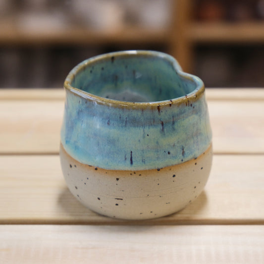 Handmade ceramic Heart Cup Soft Green - Speckled thrown on pottery wheel Ceramic Cube Qatar