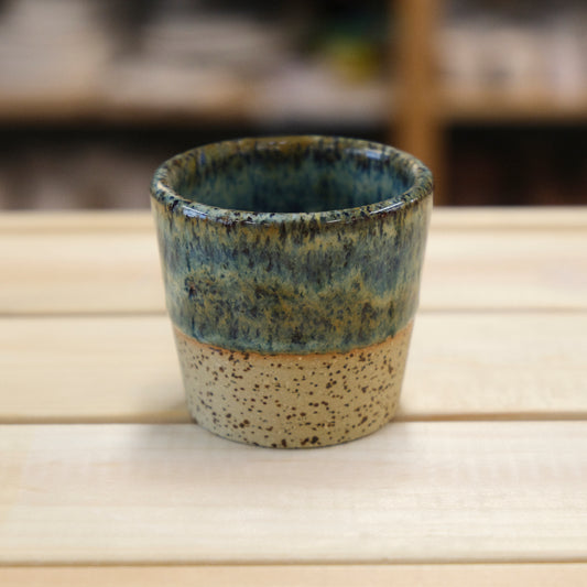 Handmade ceramic V Cup Small Green Fall - Speckled thrown on pottery wheel Ceramic Cube Qatar