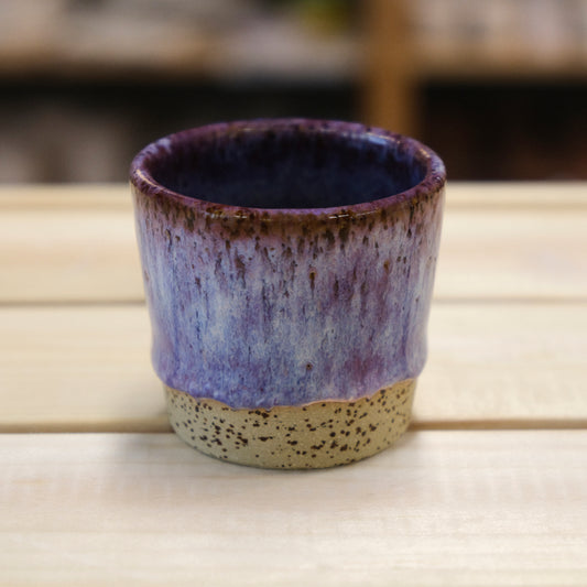 Handmade ceramic Speckled V Cup Small Purple Fall thrown on pottery wheel Ceramic Cube Qatar