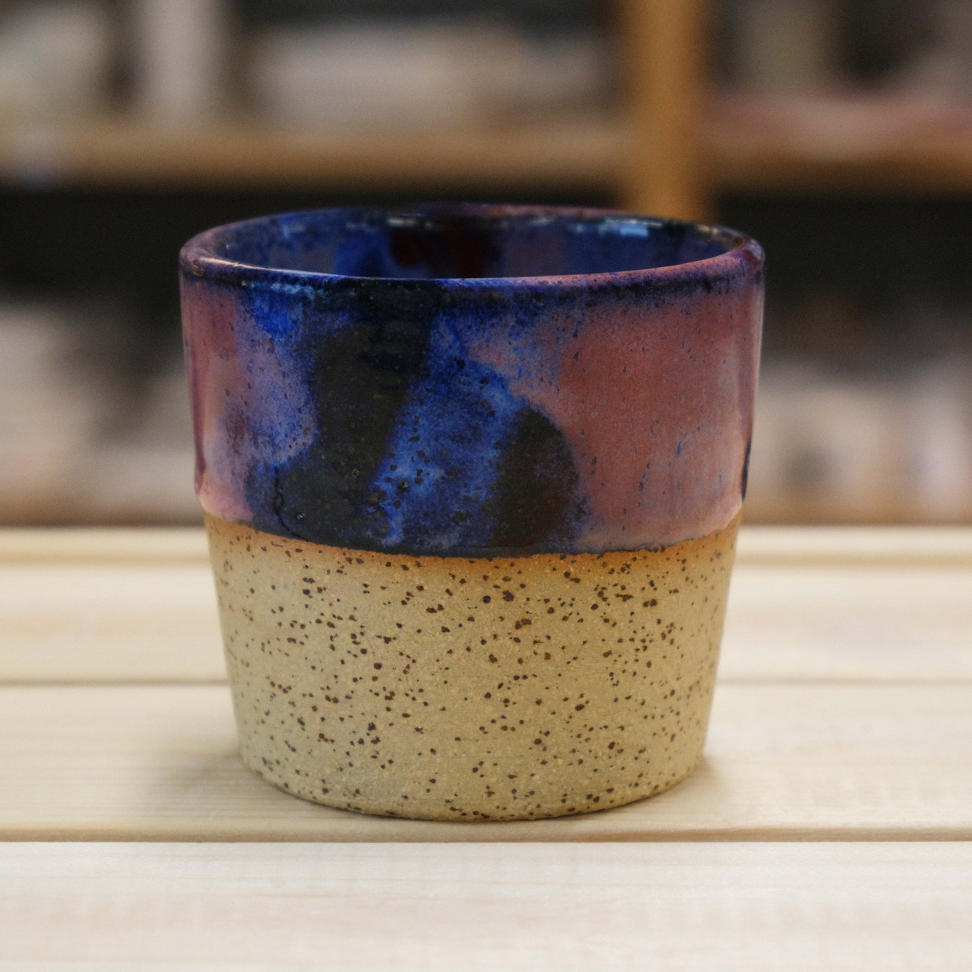 Handmade ceramic V Cup Speckled Galaxy thrown on pottery wheel Ceramic Cube Qatar