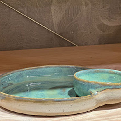 Chip & Dip plate - Blue