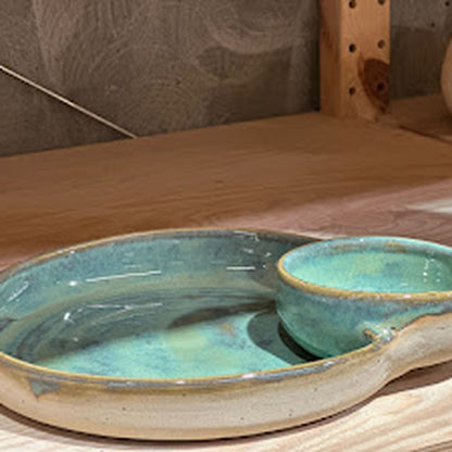 Chip & Dip plate - Blue