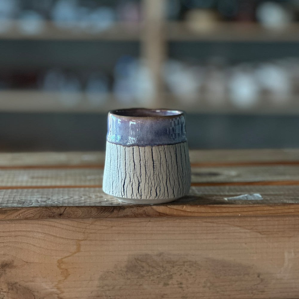 Crackle Cup - Purple and brown