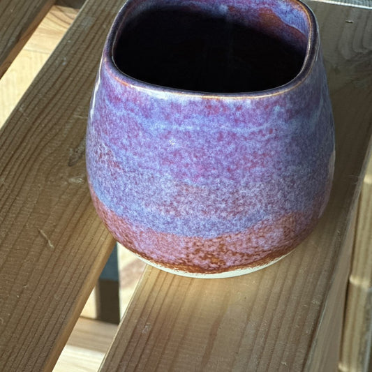 Short Cube Cup - Full purple & brown