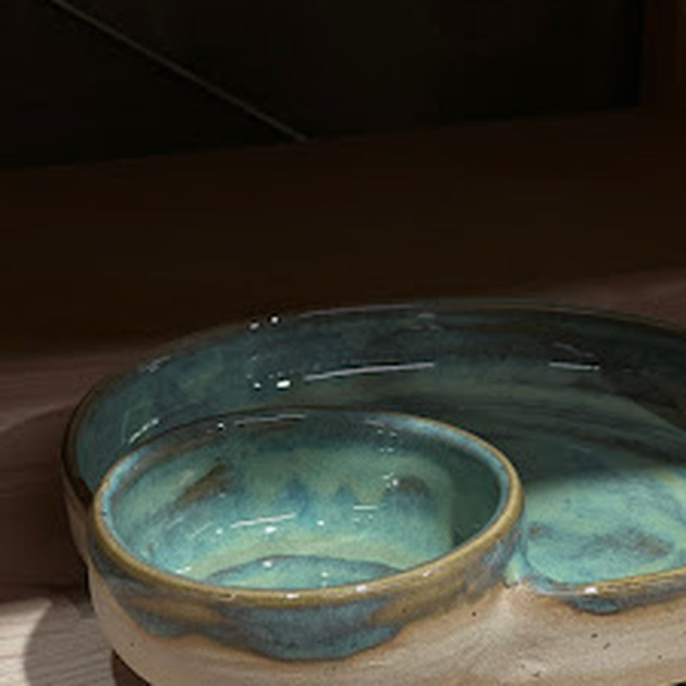 Chip & Dip plate - Blue