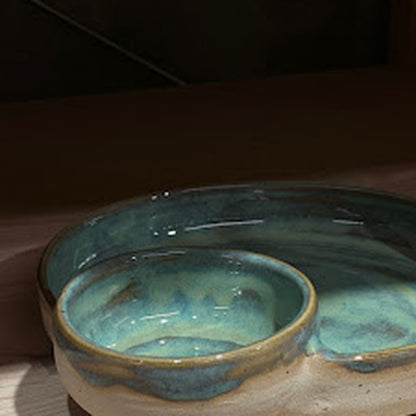 Chip & Dip plate - Blue