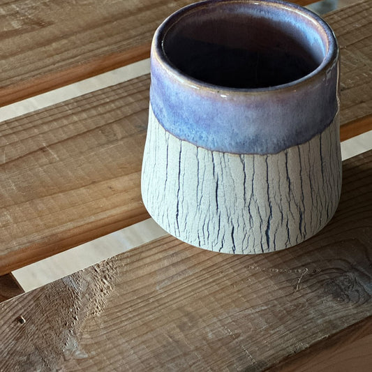 Crackle Cup - Purple and brown