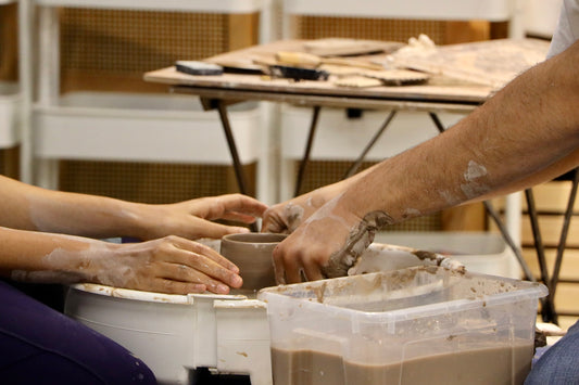 Ladies pottery wheel workshop — women-only ceramics class at Ceramic Cube, Doha Qatar